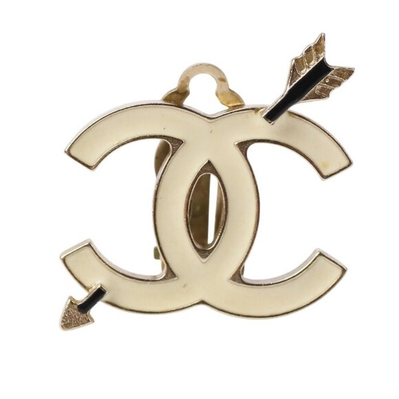 CHANEL Green Logo Earrings - Picture 1 of 8